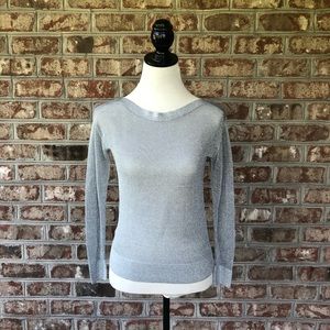 Michael Kors Gray Metallic Mesh Top Sz S